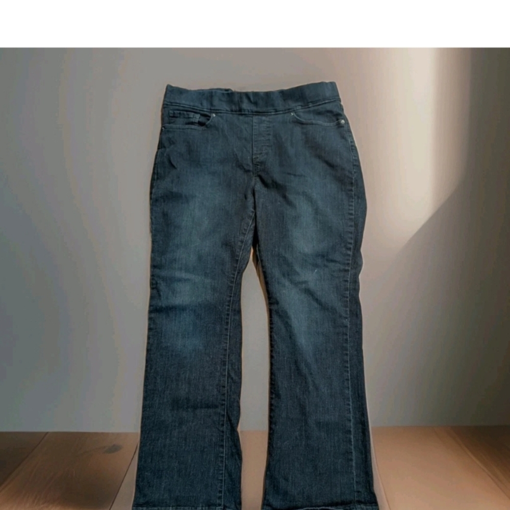 Signature Women's Dark Blue Bootcut Shaping Jeans Elastic Waist